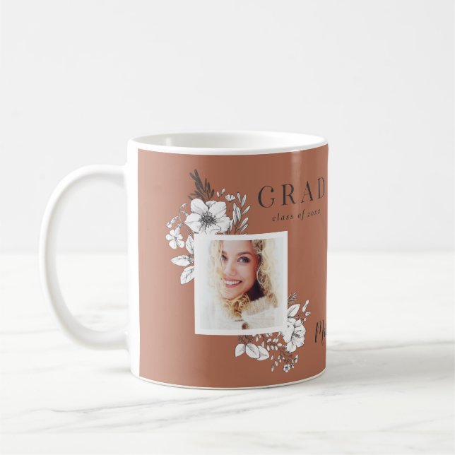 Mug Fille multiphoto florale élégante fête de graduati (Gauche)