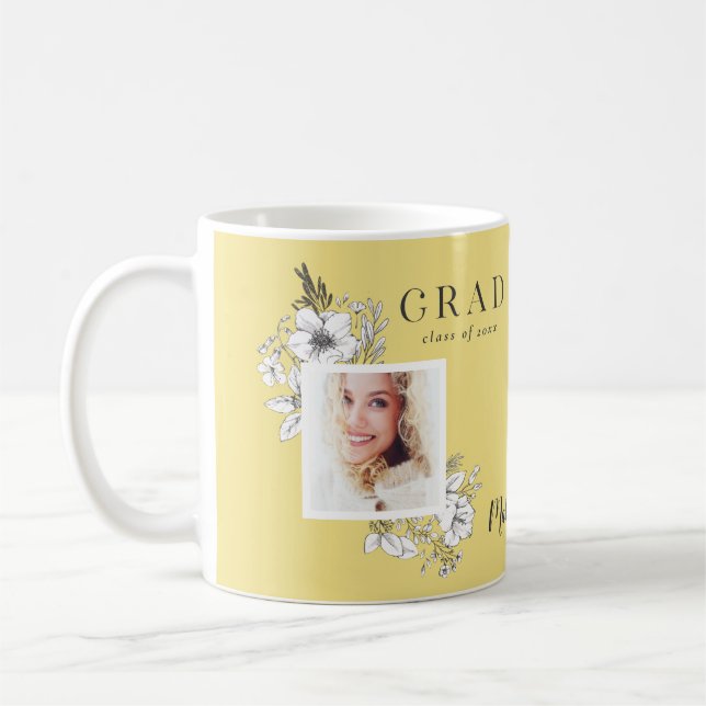 Mug Fille multiphoto florale élégante fête de graduati (Gauche)