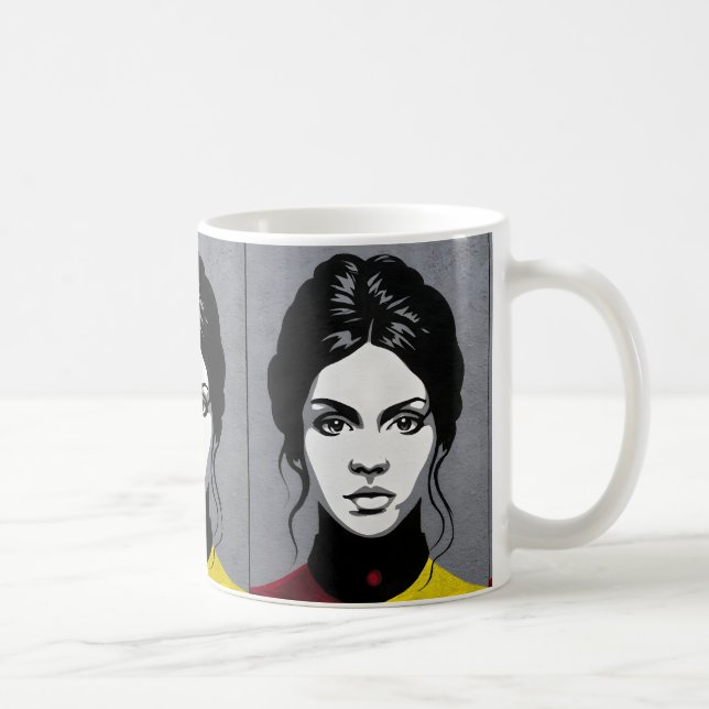 Mug Fille mûre, cadre double couleur (Droite)
