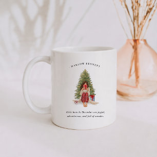 Mug Fille née en décembre Monogramme