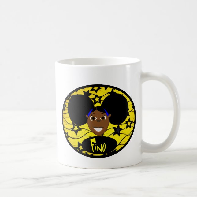 Mug Fille noire mignonne Fino de bande dessinée (Droite)