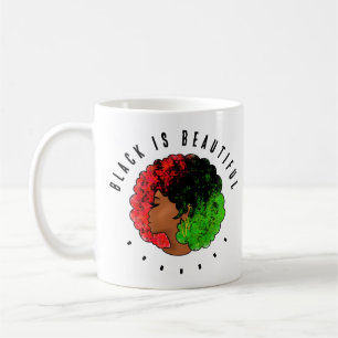 Mug Fille noire panafricaine femme rouge vert fierté a