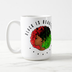Mug Fille noire panafricaine femme rouge vert fierté a