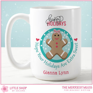 Mug Fille pain d'épices personnalisée Cookie de Noël