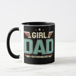 Mug Fille Papa De Filles En Nombre Supérieur Fille Drô