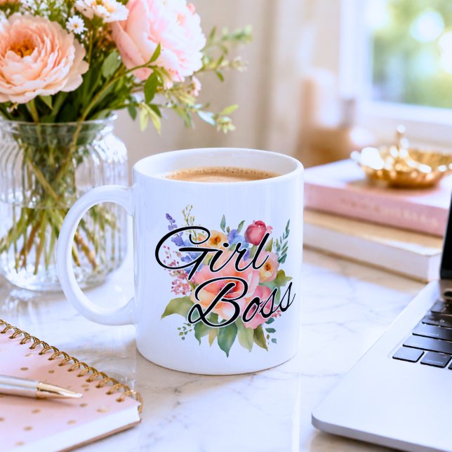 Mug Fille Patron Florale Aquarelle (Créateur téléchargé)