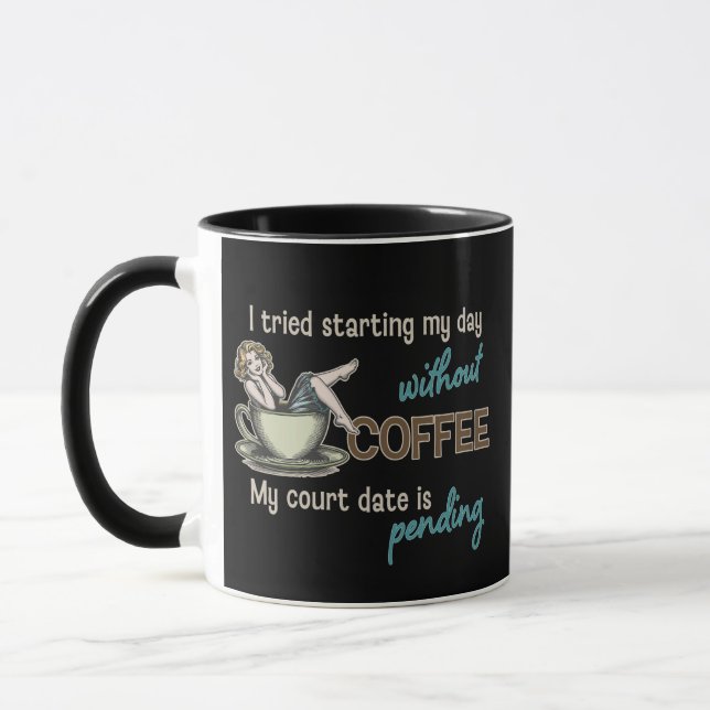 Mug Fille pin-up accroc au café  (Gauche)