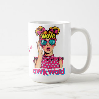 Mug Fille Pop Art Dit "WOW Gênant"