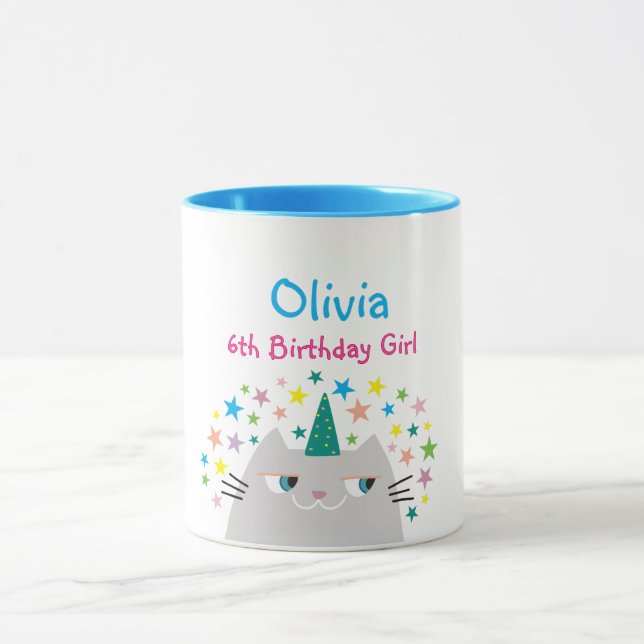 Mug Fille qui fête son 6ème anniversaire (Centre)