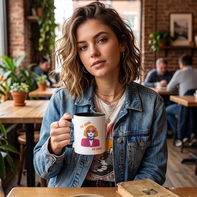Mug Fille Rétro Synthwave des Années 80 "Trop Cool Pou (Créateur téléchargé)