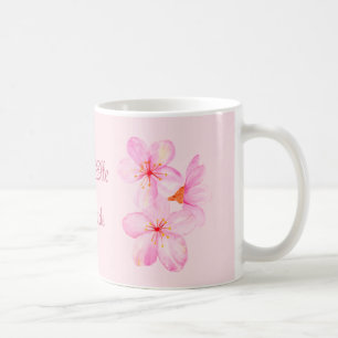 Mug Fille rose floral personnalisé