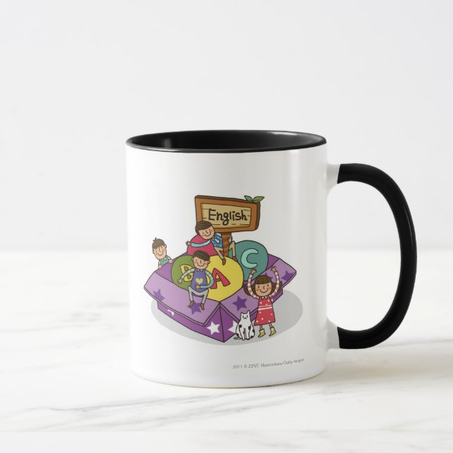 Mug Fille se tenant avec des bras augmentés et se (Droite)