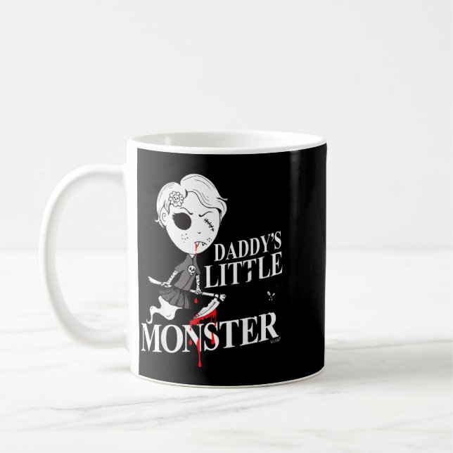 Mug Fille sorcière chat noir en colère papa monstre (Gauche)