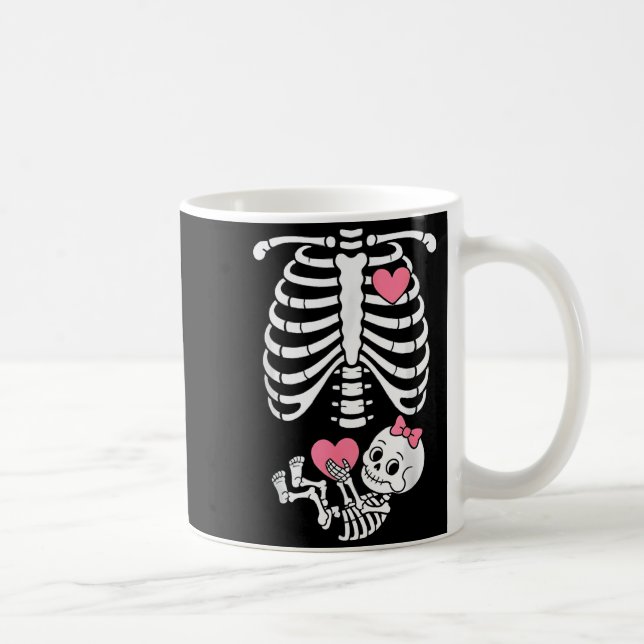 Mug Fille squelette de grossesse Bébé Cage thoracique  (Droite)