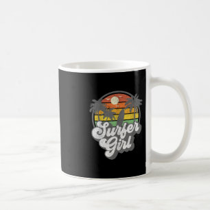 Mug Fille surfeuse plage rétro années 70 surf vintage