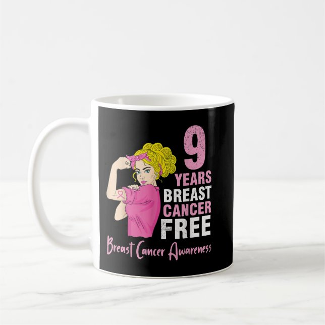 Mug Fille Survivor Lutter 9 ans Cancer du sein Sans ca (Gauche)