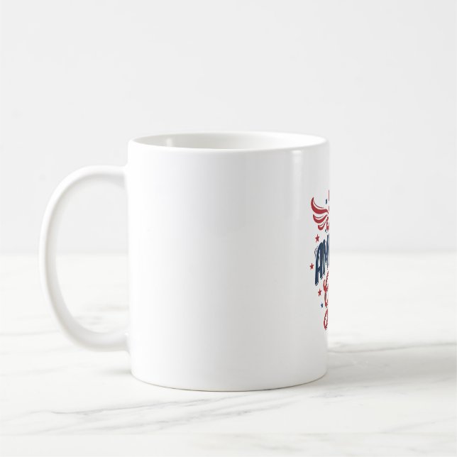 Mug Fille tout à fait américaine dessin vectoriel vint (Gauche)
