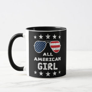 Mug Fille tout américaine Patriotique Amusement 4 juil
