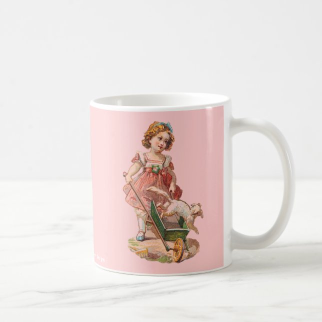 MUG FILLE VICTORIENNE AVEC COUPES À BOIRE CHIEN (Droite)