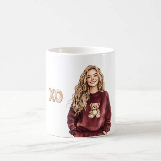 Mug Fille XO Haut Teddy Bear Bordeaux (Centre)