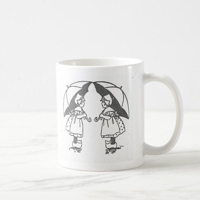 Mug Filles au parapluie rétro  (Droite)