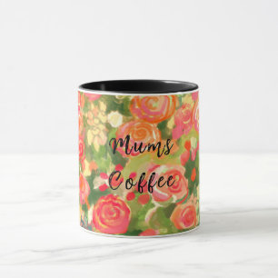 Mug Filles café, Floral