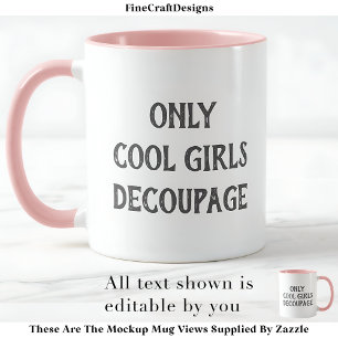 Mug Filles cool découpage Texte personnalisé PG02 Craf