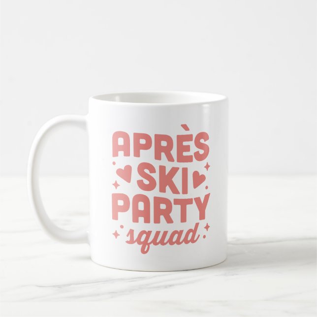 Mug Filles de fête après-ski squad esthétique rose (Gauche)
