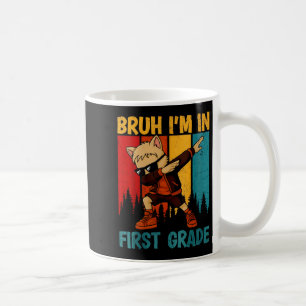 Mug Filles Drôle Dabbing Chat Bruh I'm In First Grade
