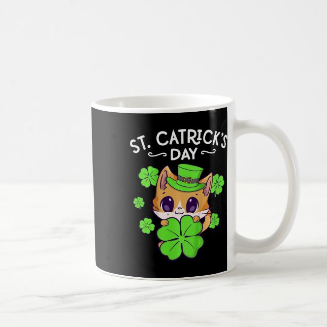 Mug Filles Enfants Jour de la Saint-Patrick Chat Heure (Droite)