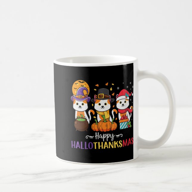 Mug Filles Halloween Thanksgiving Noël Chats Happy (Droite)