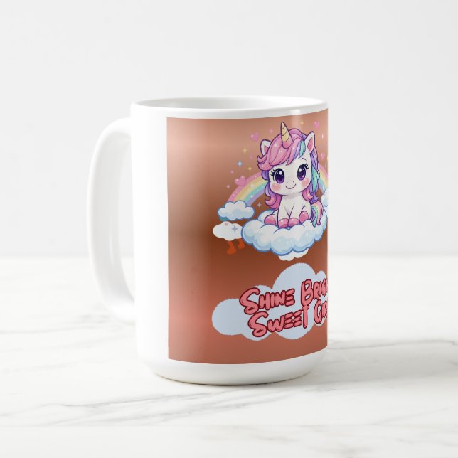Mug Filles Licorne Mignonnes Arc-en-Ciel (Devant gauche)