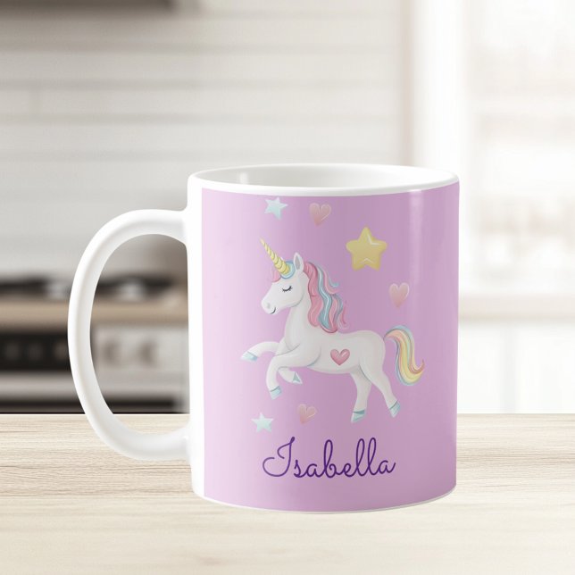 Mug Filles personnalisées Cute Whimsical Unicorn Arc e (Créateur téléchargé)