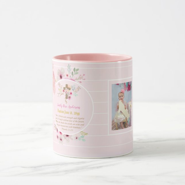 Mug Filles PHOTO Baptême Christening Proverbe Cadeau 3 (Centre)