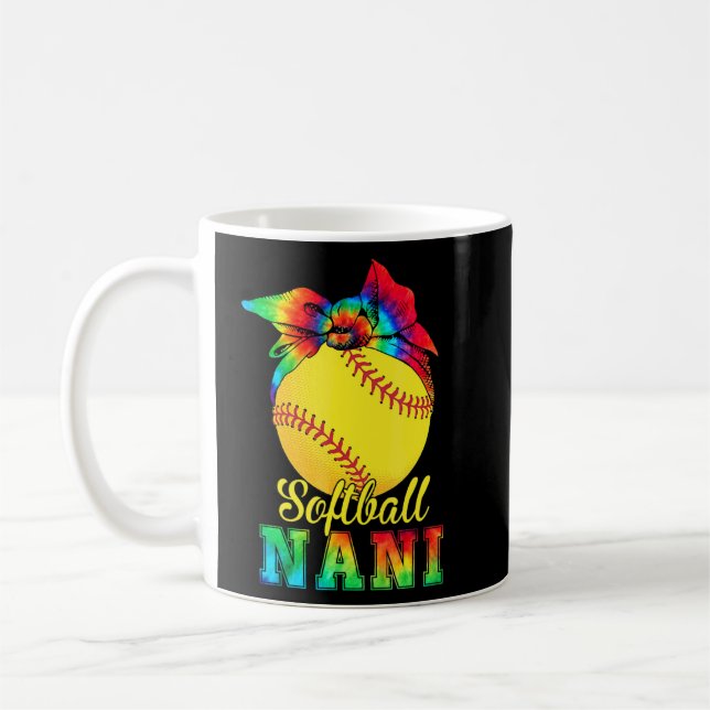 Mug Filles Softball Nani Tie Dye Softball Da de la mèr (Gauche)