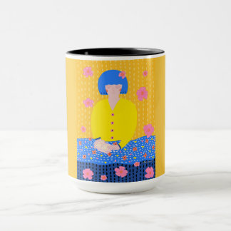 Mug Fillette liseuse d'art folklorique Cozy Bookworm