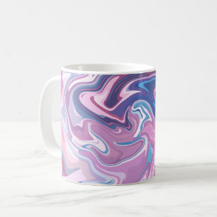 Mug Fils Abstraits apaisants en rose pastel et bleu