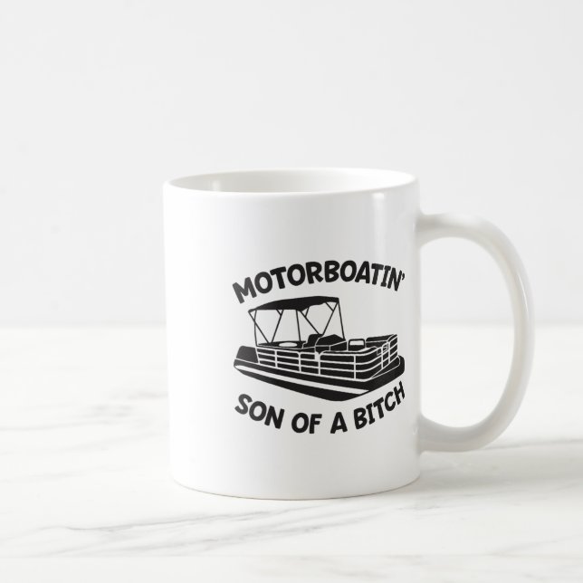 Mug Fils de Motorboatin 'd'un bateau ponton drôle de b (Droite)