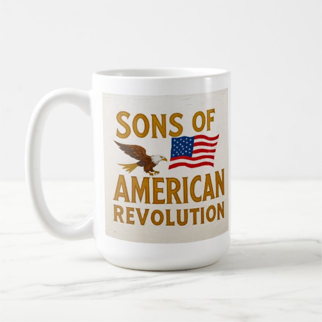 Mug Fils vintages de la révolution américaine Drapeau  (Gauche)