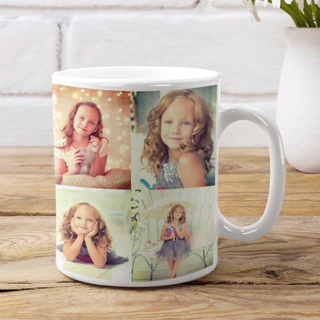 Mug Filtre Lumineux Personnalisé 10 Photo Collage Fami (Créateur téléchargé)