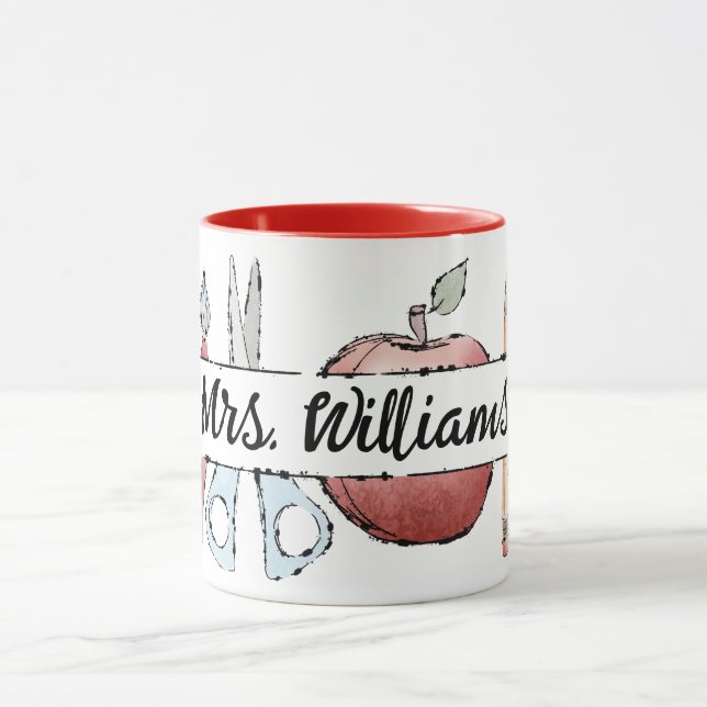 Mug Fin d'année Appréciation de l'enseignant pomme Doo (Centre)