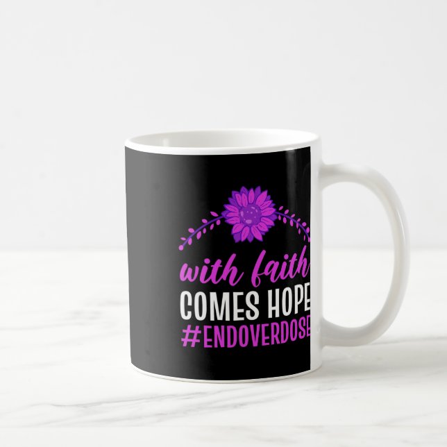 Mug Fin de l'overdose Avec la foi vient l'espoir Viole (Droite)