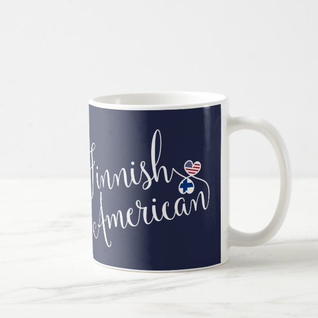 Mug Finlandais Américain Coeurs Enmêlés (Droite)