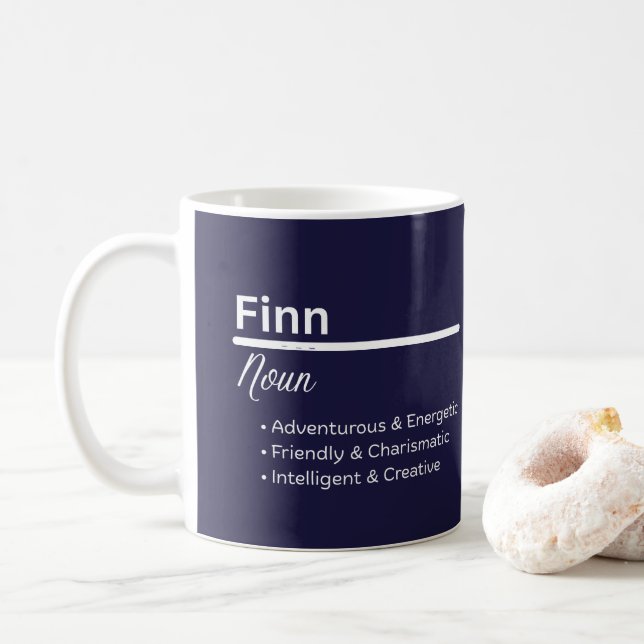 Mug Finn Boy Personalized Name Definition (Avec donut)