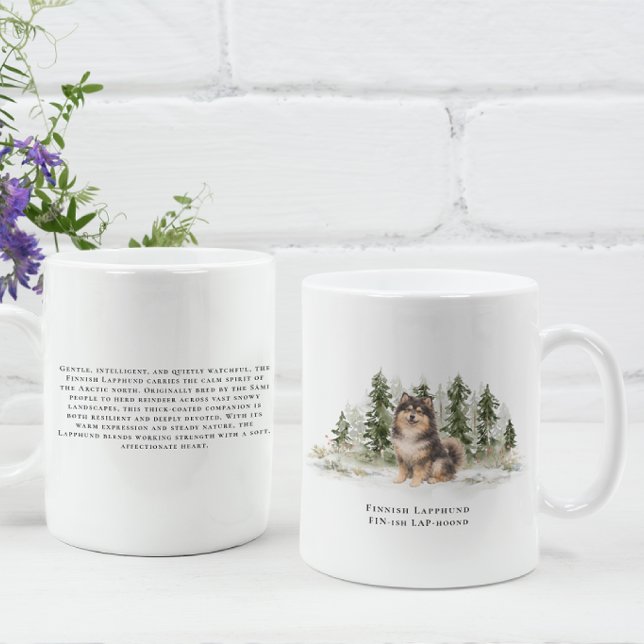 Mug Finnish Lapphund Dog Watercolor Breed Quote (Créateur téléchargé)