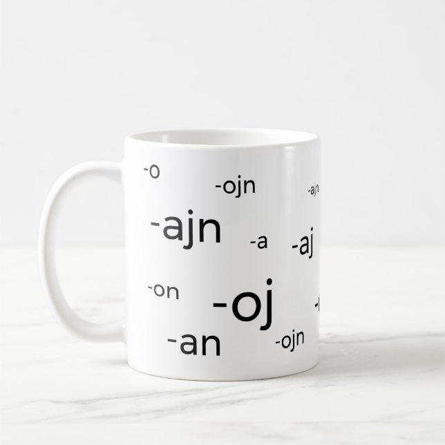 Mug Fins de mot d'espéranto, (Gauche)