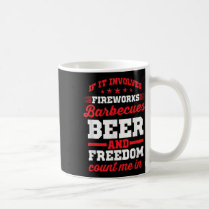 Mug Fireworks Barbecues Bière Et Liberté Drôle 4ème De