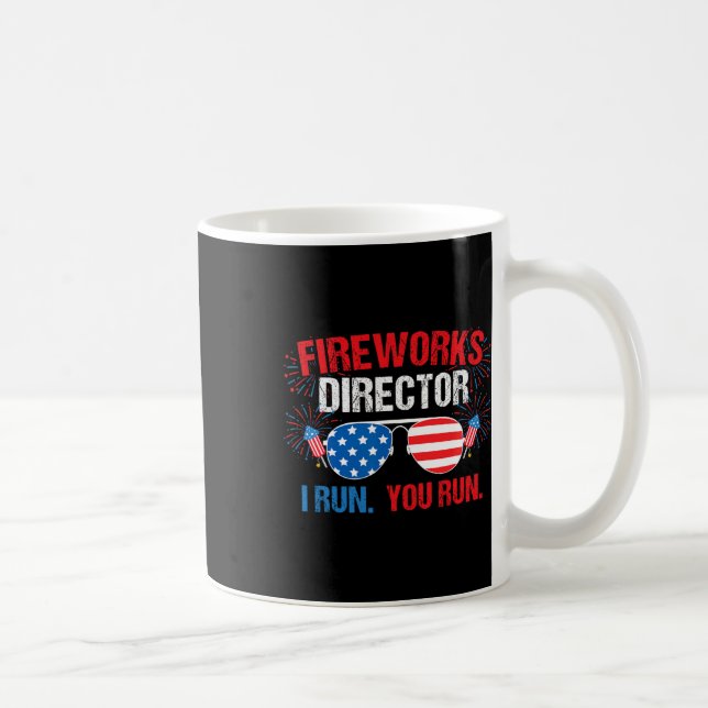 Mug Fireworks Director I Run. Vous Courez. 4 juillet (Droite)