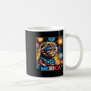 Mug Fireworks Patriotique Scottish Pold Cat Merica