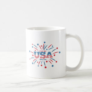 Mug Fireworks USA Patriotique Rouge Blanc Bleu